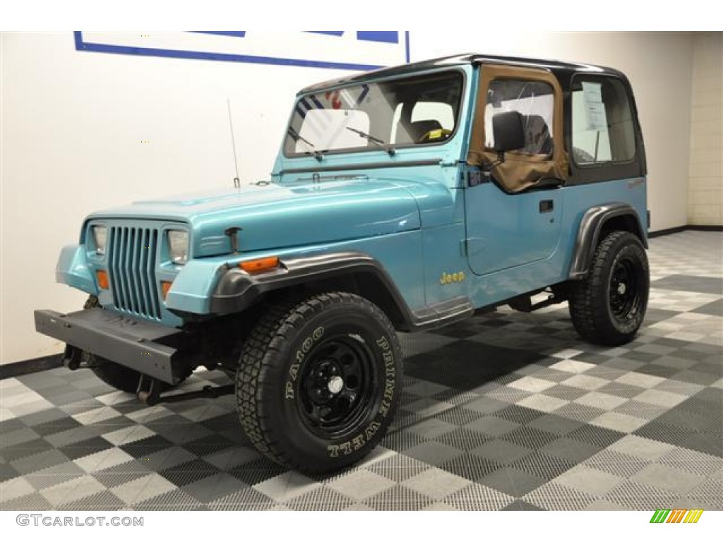 1995 Wrangler S 4x4 - Teal Pearl / Spice Beige photo #3