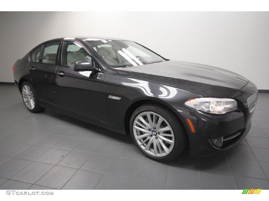 2012 5 Series 550i Sedan - Dark Graphite Metallic II / Oyster/Black photo #1