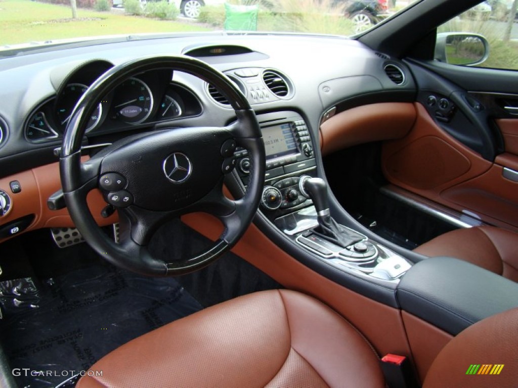Cognac Brown Interior 2007 Mercedes-Benz SL 550 Roadster Photo #62788017