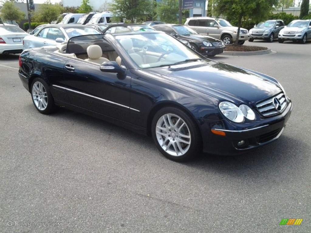 2009 CLK 350 Cabriolet - Capri Blue Metallic / Stone photo #1