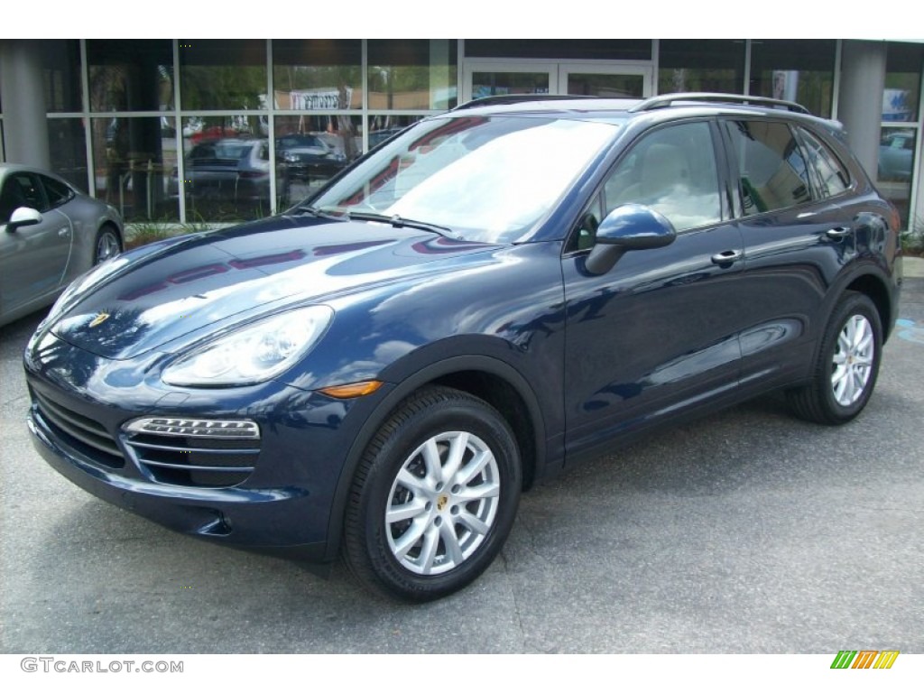 2012 Cayenne  - Dark Blue Metallic / Umber Brown/Light Tartufo photo #3