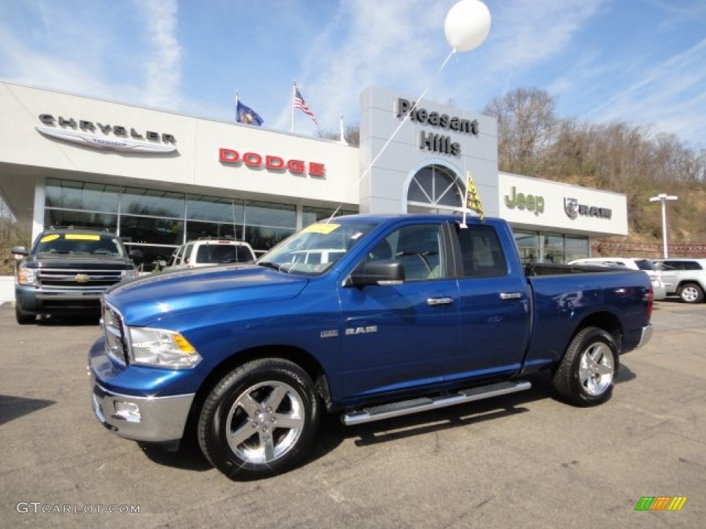 2010 Ram 1500 Big Horn Quad Cab 4x4 - Deep Water Blue Pearl / Dark Slate/Medium Graystone photo #1