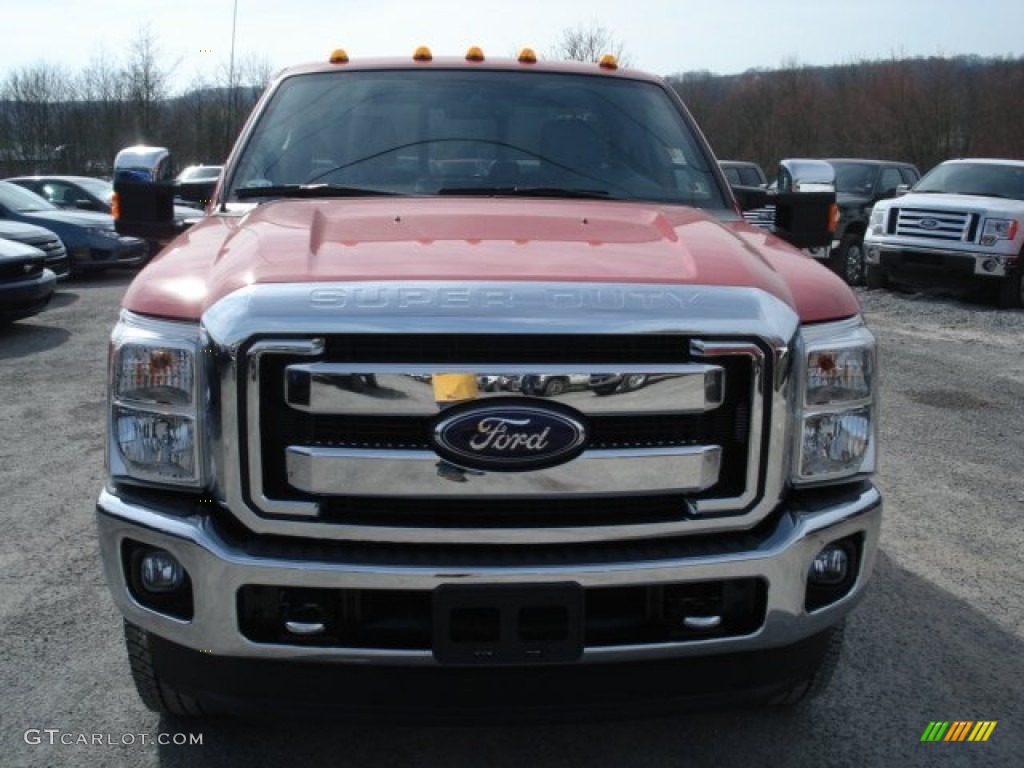 2012 F350 Super Duty XLT SuperCab 4x4 - Vermillion Red / Steel photo #3