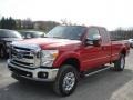 2012 Vermillion Red Ford F350 Super Duty XLT SuperCab 4x4  photo #4