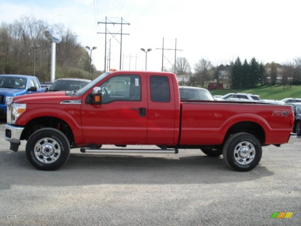 2012 F350 Super Duty XLT SuperCab 4x4 - Vermillion Red / Steel photo #5