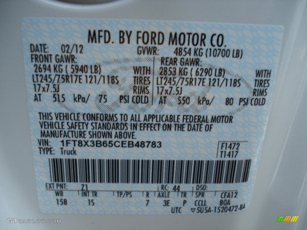 2012 F350 Super Duty XL SuperCab 4x4 - Oxford White / Steel photo #20
