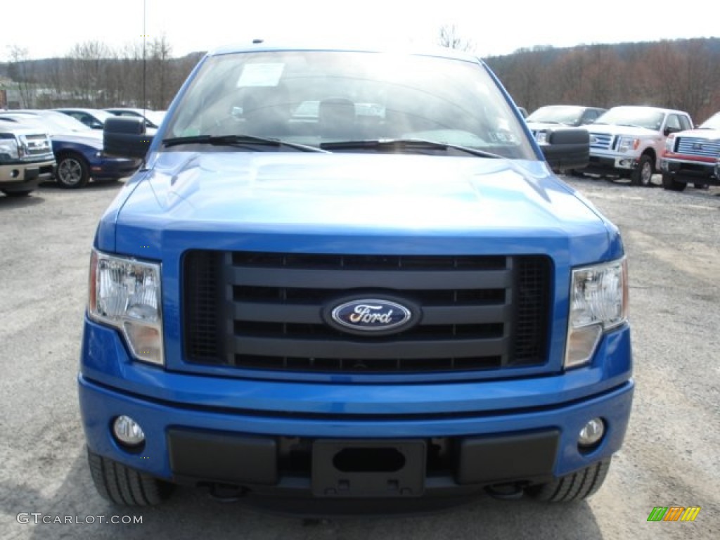 2012 F150 STX SuperCab 4x4 - Blue Flame Metallic / Steel Gray photo #3