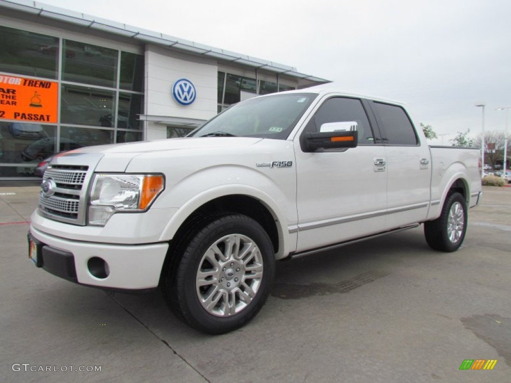 2010 F150 Platinum SuperCrew - White Platinum Metallic Tri Coat / Sienna Brown Leather/Black photo #1