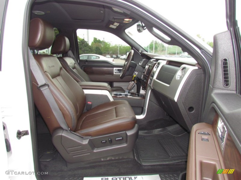 2010 F150 Platinum SuperCrew - White Platinum Metallic Tri Coat / Sienna Brown Leather/Black photo #10