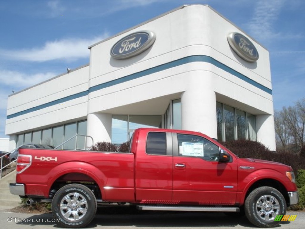 Red Candy Metallic 2012 Ford F150 Lariat SuperCab 4x4 Exterior Photo #62796067