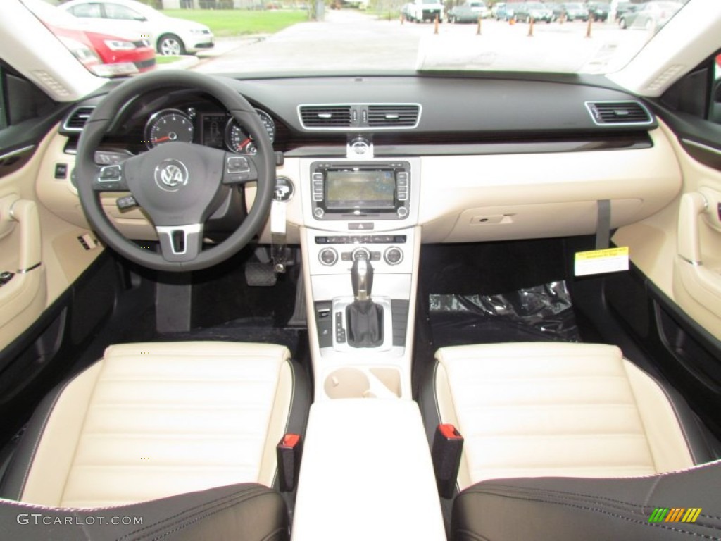 2013 Volkswagen CC V6 Lux Desert Beige/Black Dashboard Photo #62796259