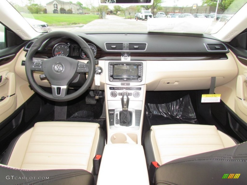 2013 Volkswagen CC V6 Lux Desert Beige/Black Dashboard Photo #62796319