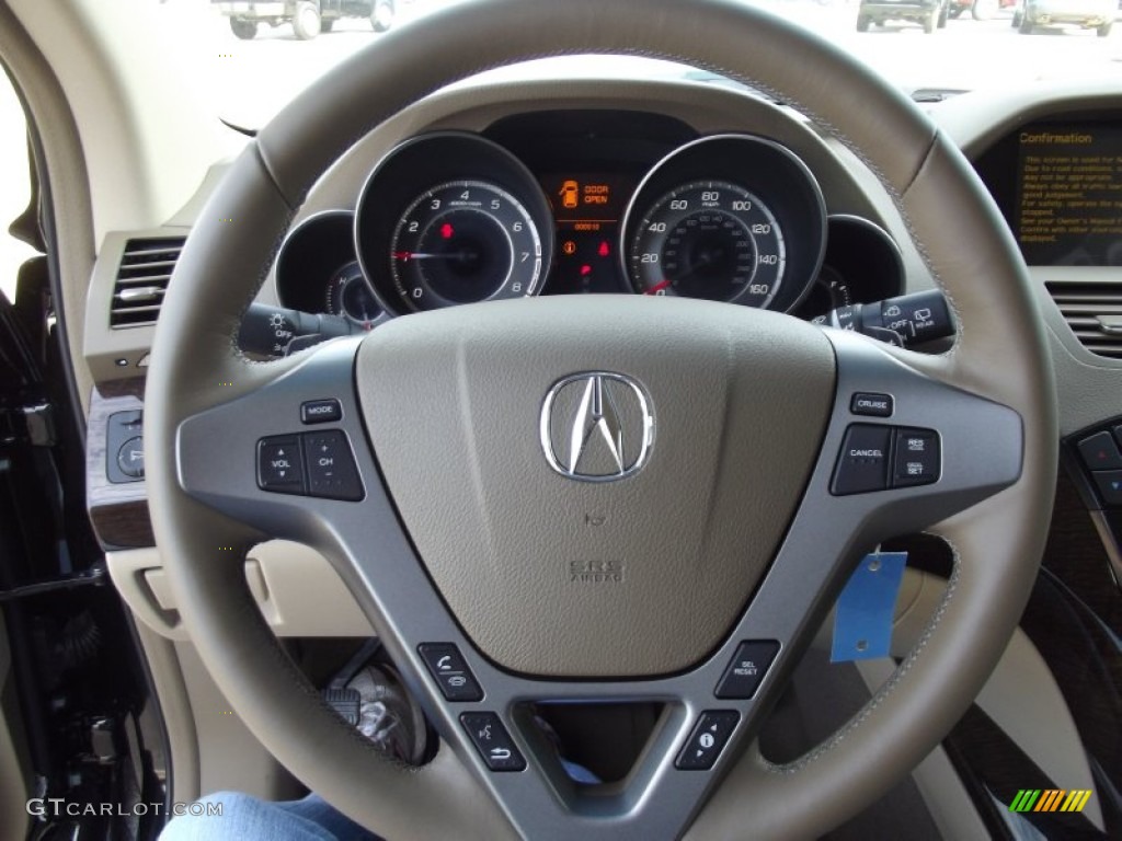 2012 Acura MDX SH-AWD Technology Parchment Steering Wheel Photo #62800156