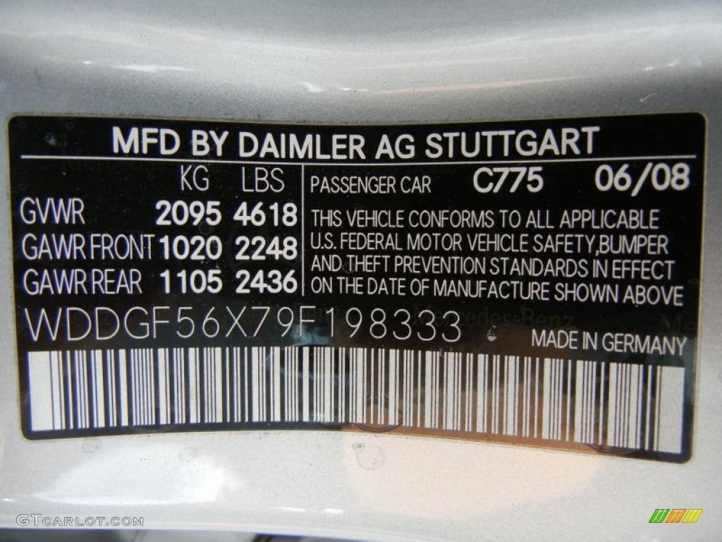 2009 C Color Code 775 for Iridium Silver Metallic Photo #62800255
