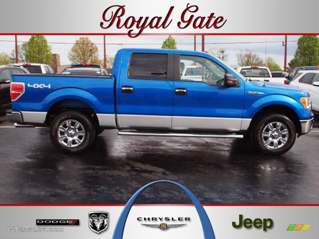 2010 F150 XLT SuperCrew 4x4 - Blue Flame Metallic / Medium Stone photo #1