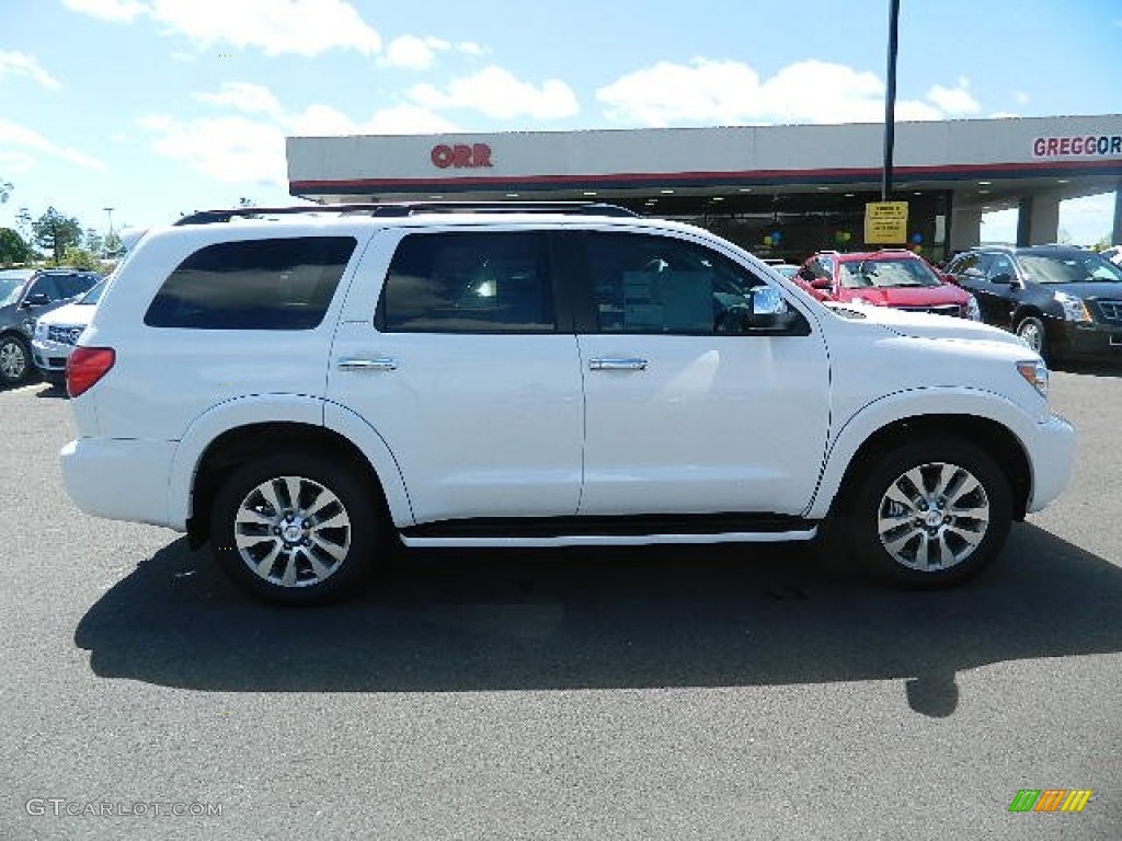 2012 Sequoia Limited 4WD - Blizzard White Pearl / Sand Beige photo #2