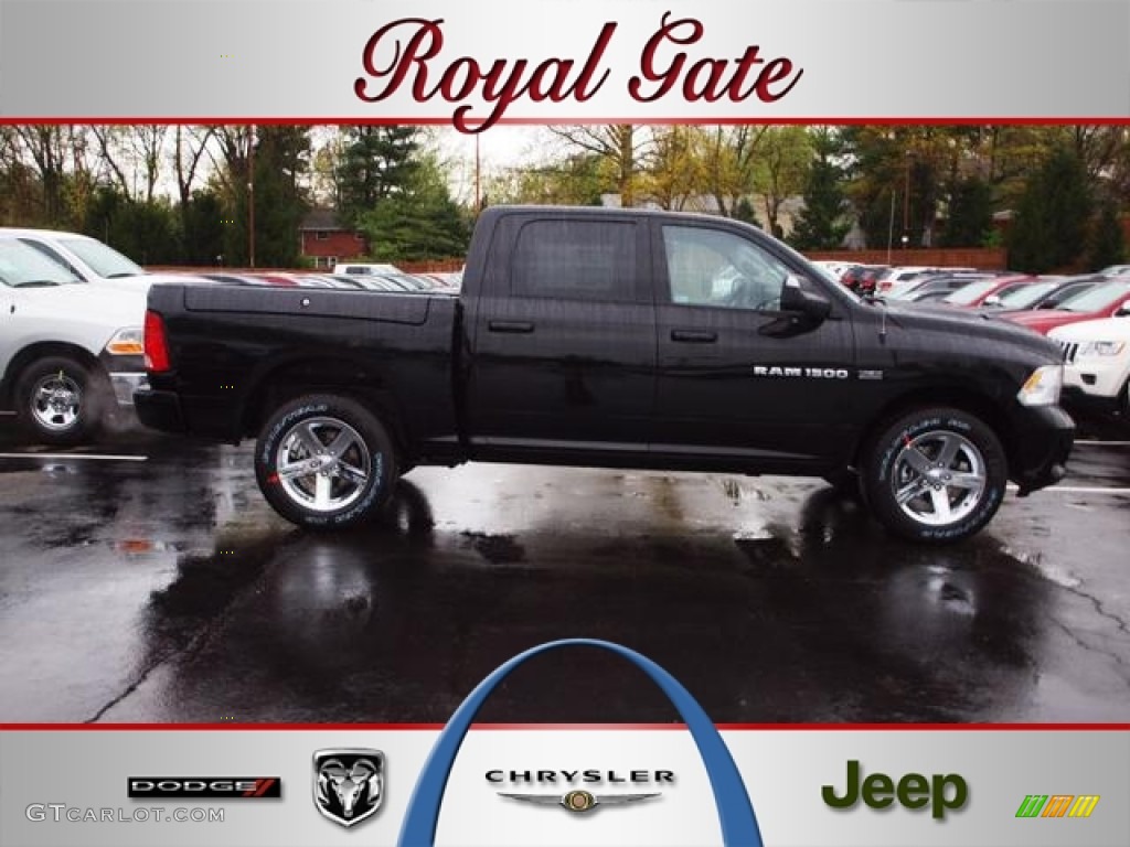 2012 Ram 1500 Sport Crew Cab 4x4 - Black / Dark Slate Gray photo #1