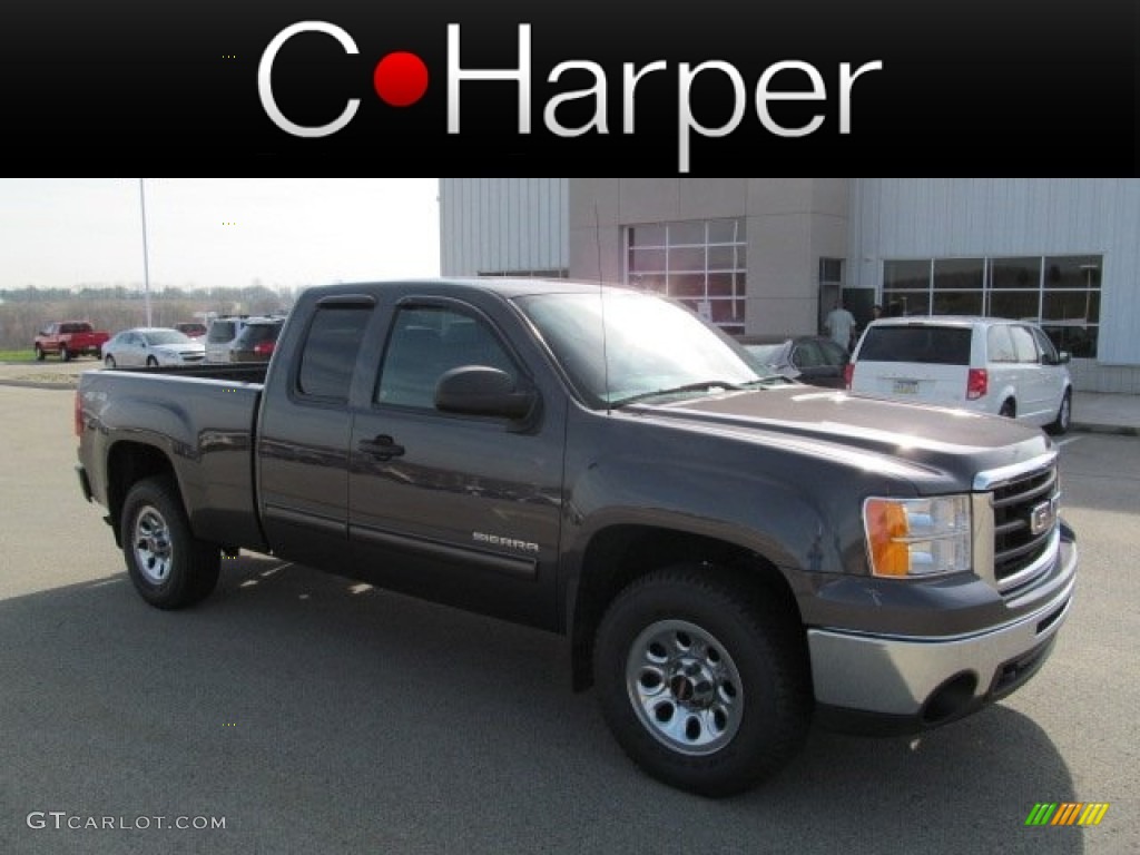2010 Sierra 1500 SL Extended Cab 4x4 - Storm Gray Metallic / Dark Titanium photo #1