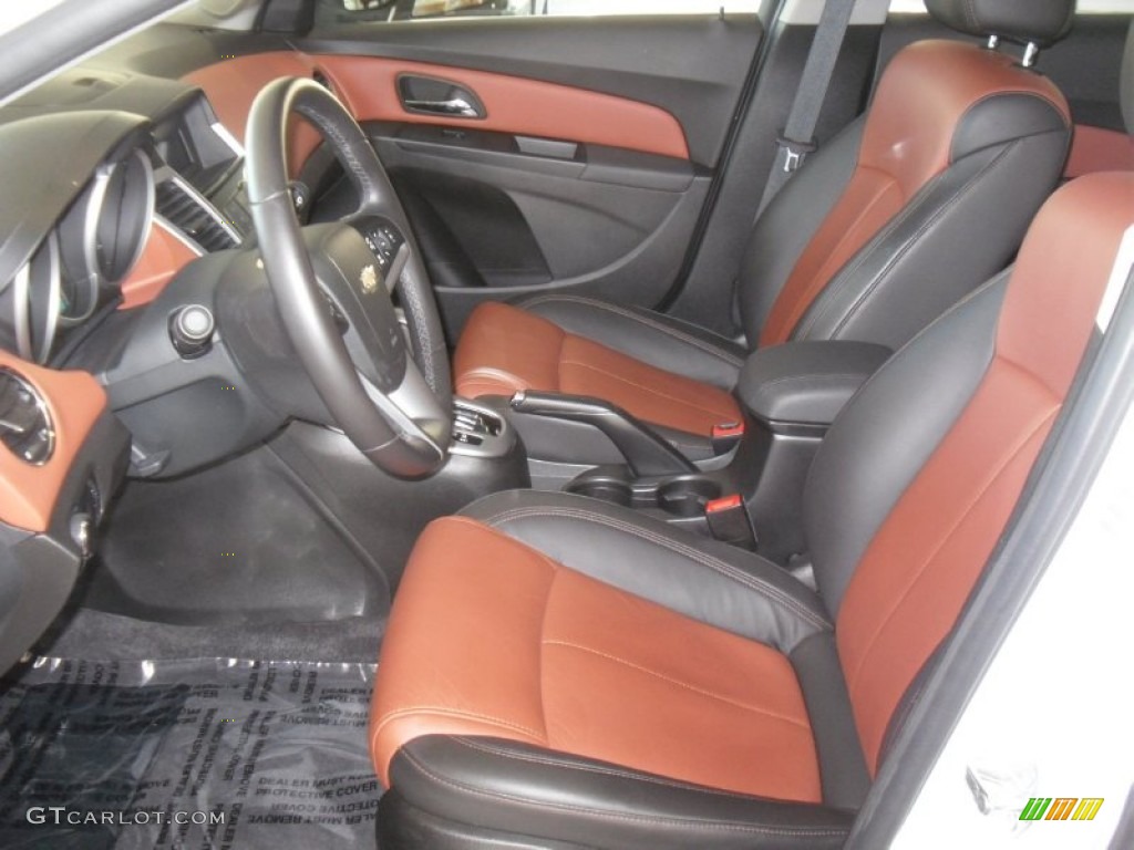 Jet Black/Brick Leather Interior 2011 Chevrolet Cruze LT Photo #62809159