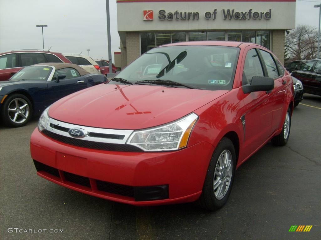 2008 Focus SE Sedan - Vermillion Red / Charcoal Black photo #1