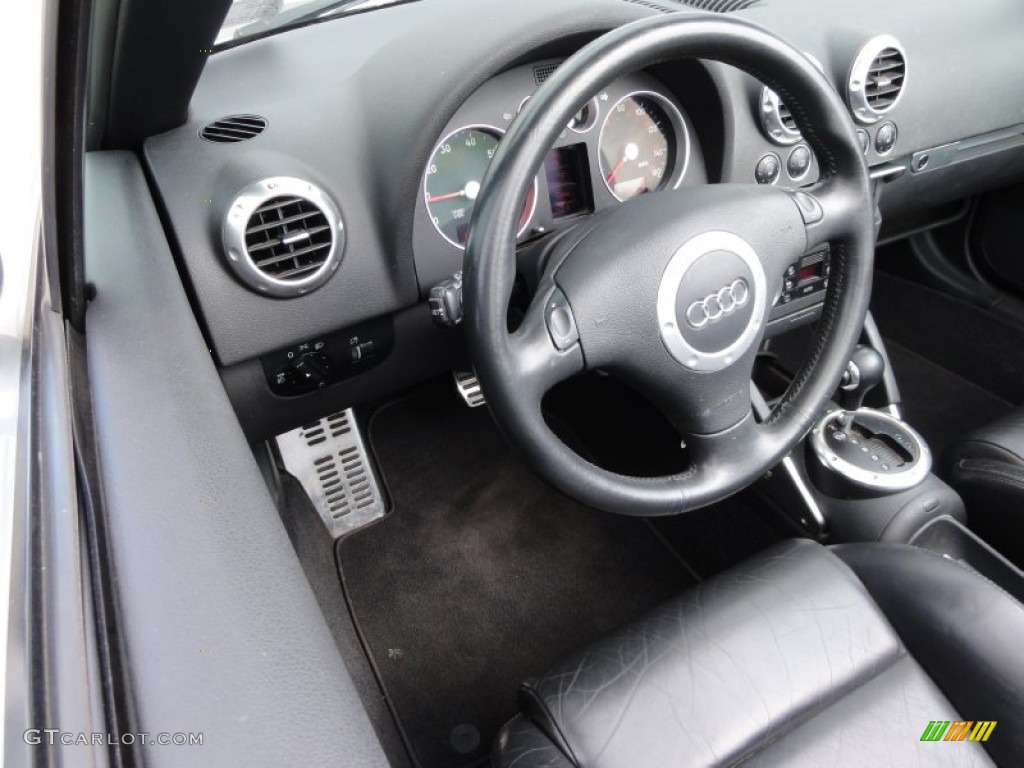 2003 Audi TT 1.8T Roadster Ebony Steering Wheel Photo #62813656