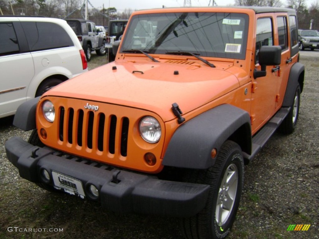 2012 Wrangler Unlimited Sport S 4x4 - Crush Orange / Black photo #1