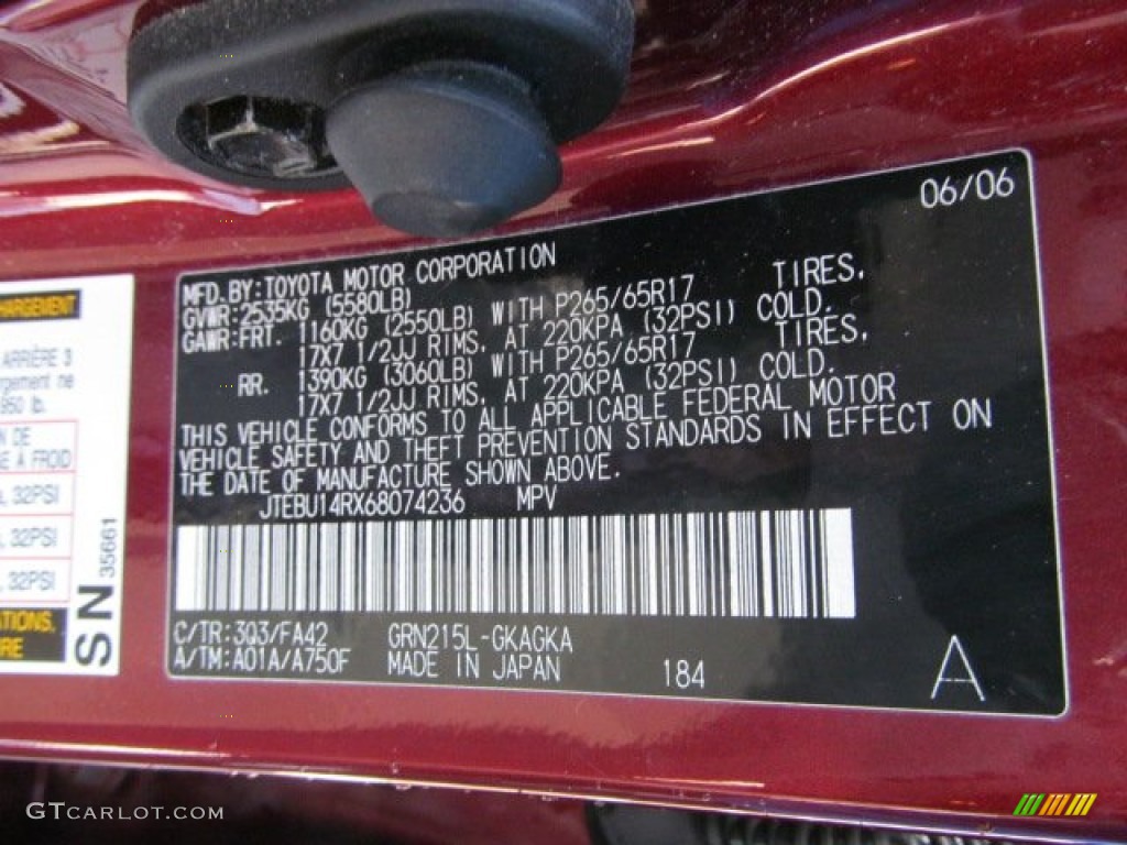 2006 4Runner Color Code 3Q3 for Salsa Red Pearl Photo #62815903