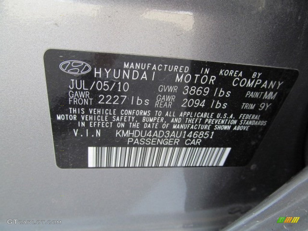 2010 Elantra Color Code MM for Carbon Gray Mist Photo #62818048
