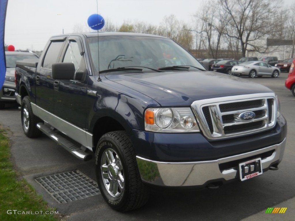 2008 F150 XLT SuperCrew 4x4 - Dark Blue Pearl Metallic / Medium/Dark Flint photo #14