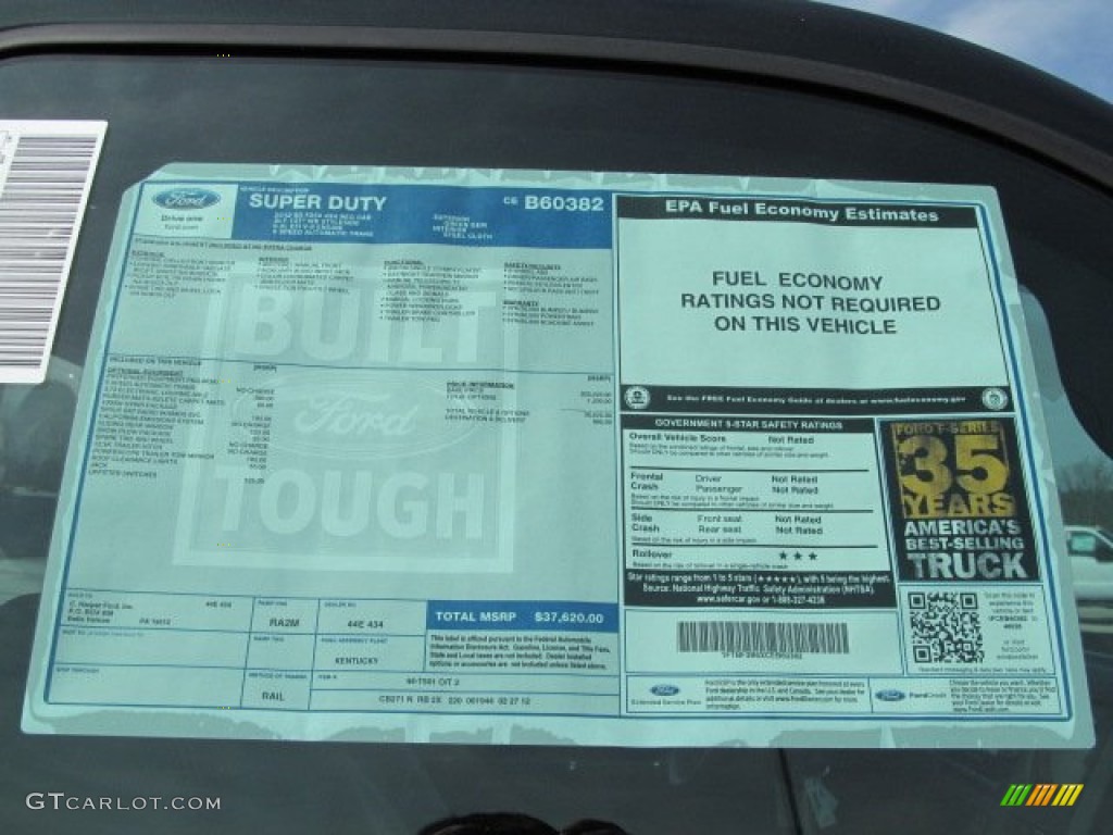 2012 Ford F250 Super Duty XLT Regular Cab 4x4 Window Sticker Photo #62818552