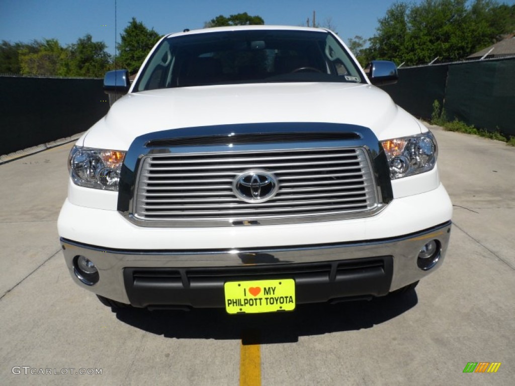 2012 Tundra Platinum CrewMax 4x4 - Super White / Red Rock photo #8