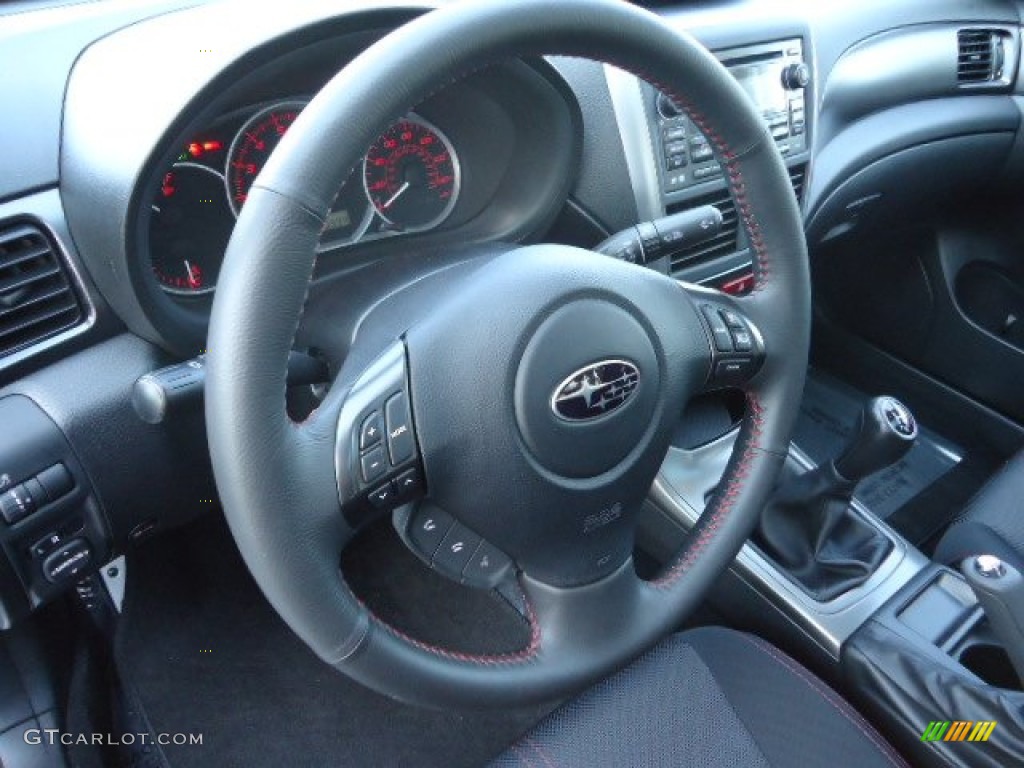 2011 Subaru Impreza WRX Sedan Carbon Black Steering Wheel Photo #62821545