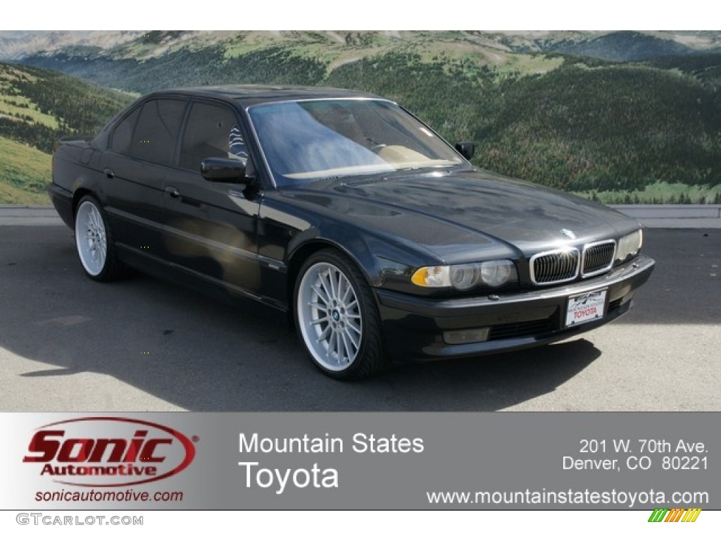2001 7 Series 740i Sedan - Cosmos Black Metallic / Sand Beige photo #1