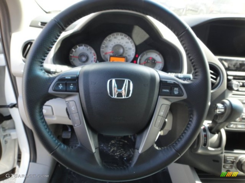 2012 Honda Pilot Touring 4WD Gray Steering Wheel Photo #62824072