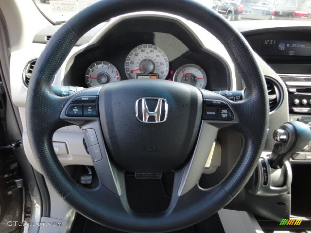 2012 Honda Pilot EX 4WD Gray Steering Wheel Photo #62824567