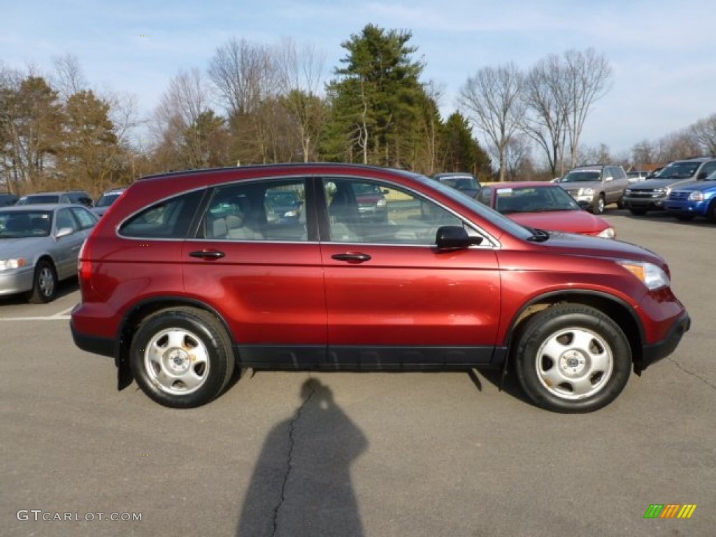 2008 CR-V LX 4WD - Tango Red Pearl / Gray photo #7