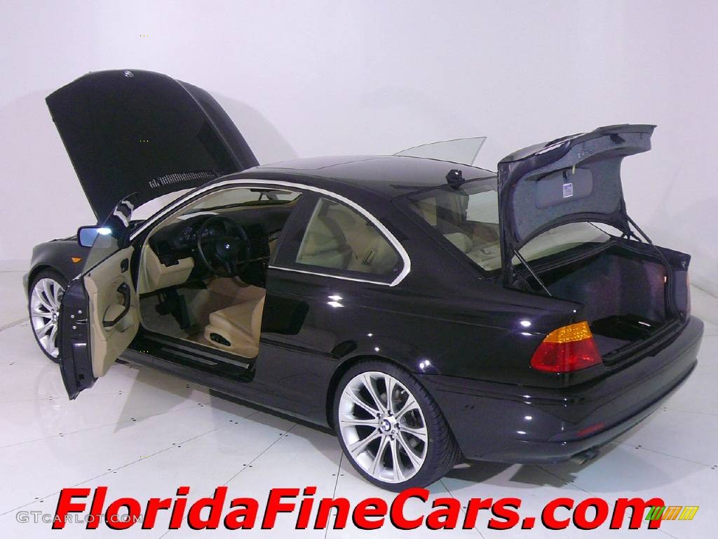 2004 3 Series 325i Coupe - Jet Black / Sand photo #8