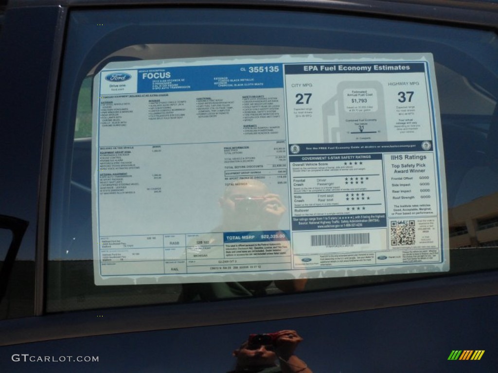 2012 Ford Focus SE Sport 5-Door Window Sticker Photo #62825302