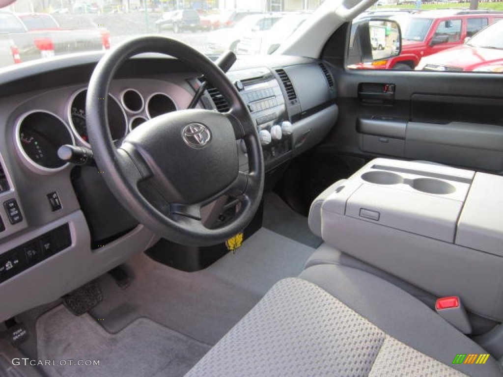 2010 Tundra Double Cab 4x4 - Super White / Graphite Gray photo #12