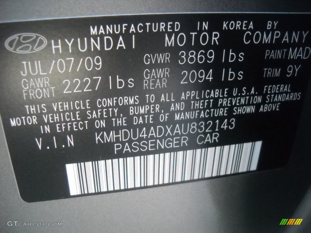 2010 Elantra Color Code MAD for Carbon Gray Mist Photo #62829133