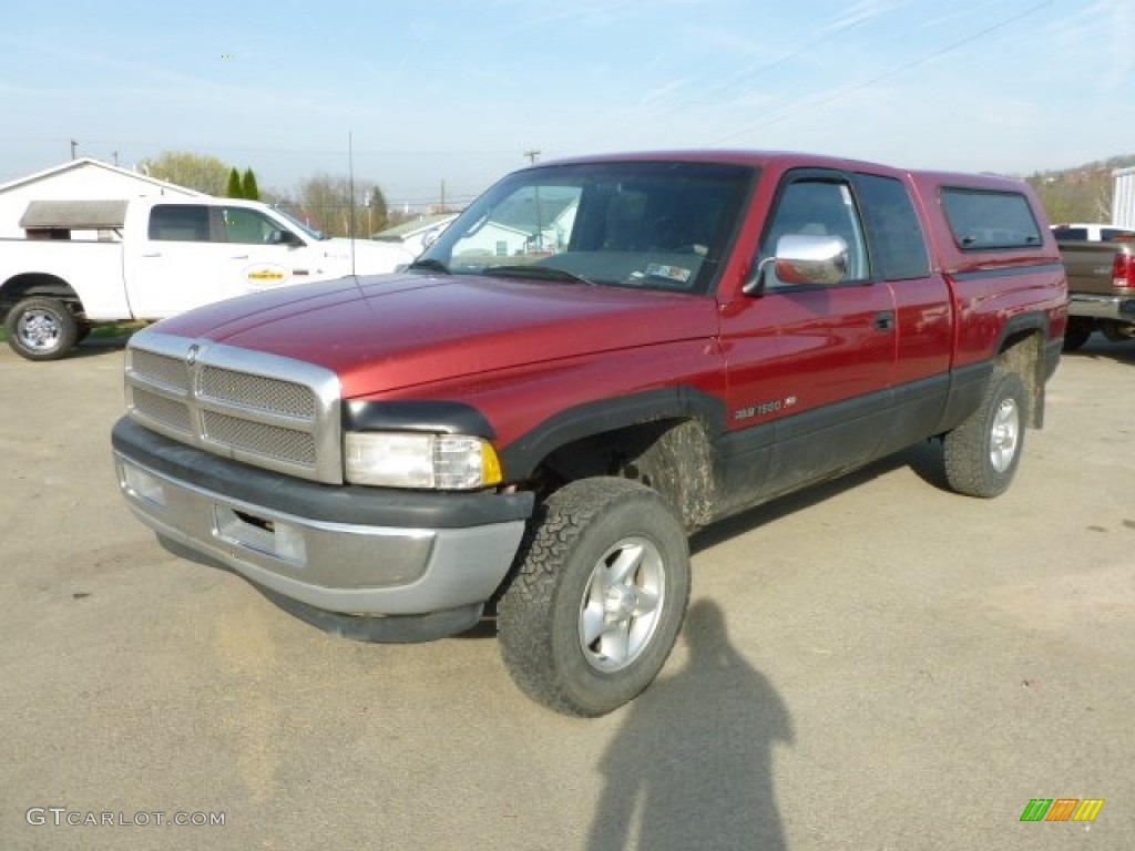 1997 Ram 1500 SLT Extended Cab 4x4 - Metallic Red / Mist Gray photo #1