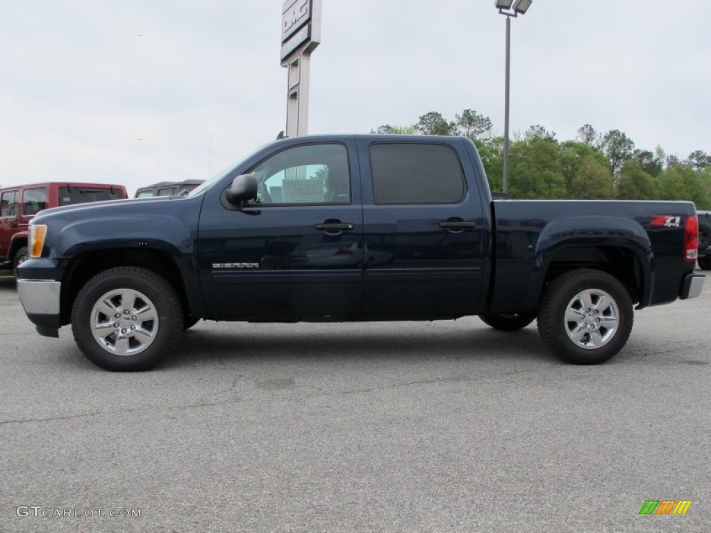 2012 Sierra 1500 SLE Crew Cab 4x4 - Midnight Blue Metallic / Ebony photo #4