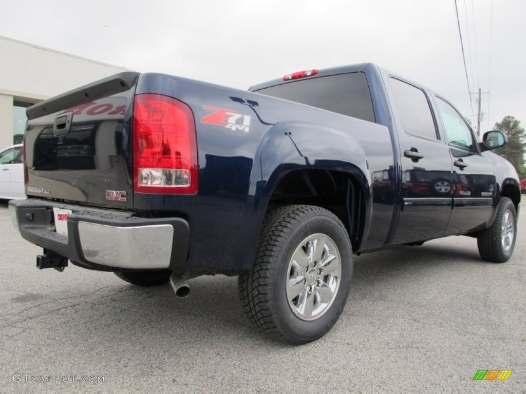 2012 Sierra 1500 SLE Crew Cab 4x4 - Midnight Blue Metallic / Ebony photo #7