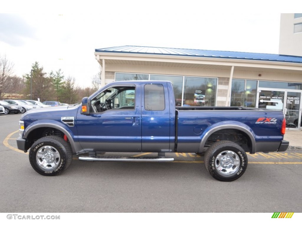 2008 F350 Super Duty FX4 SuperCab 4x4 - Dark Blue Pearl Metallic / Black photo #4