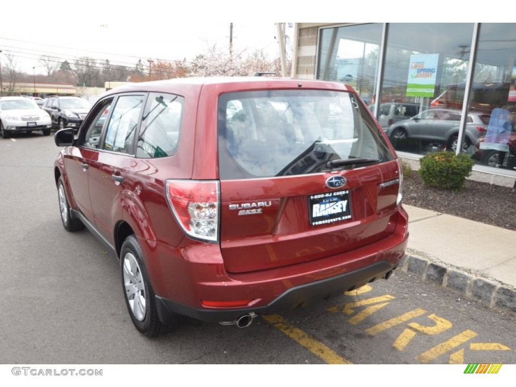 2009 Forester 2.5 X Premium - Camellia Red Pearl / Black photo #5