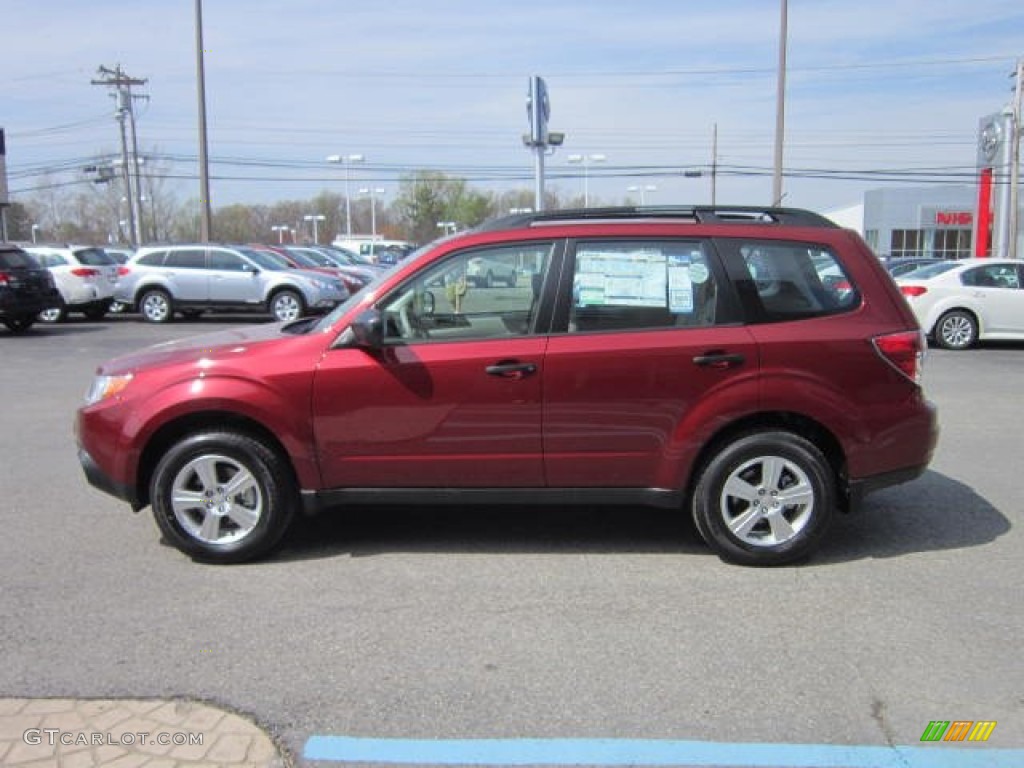 2012 Forester 2.5 X - Camellia Red Pearl / Platinum photo #4