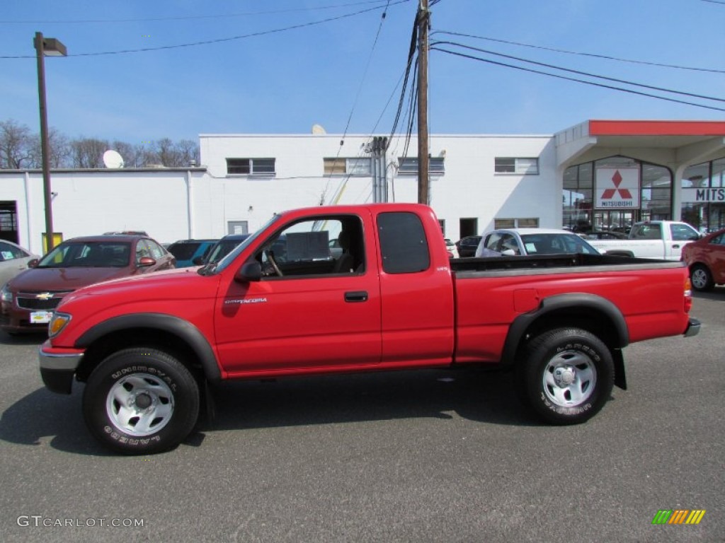 2002 Tacoma Xtracab 4x4 - Radiant Red / Charcoal photo #4