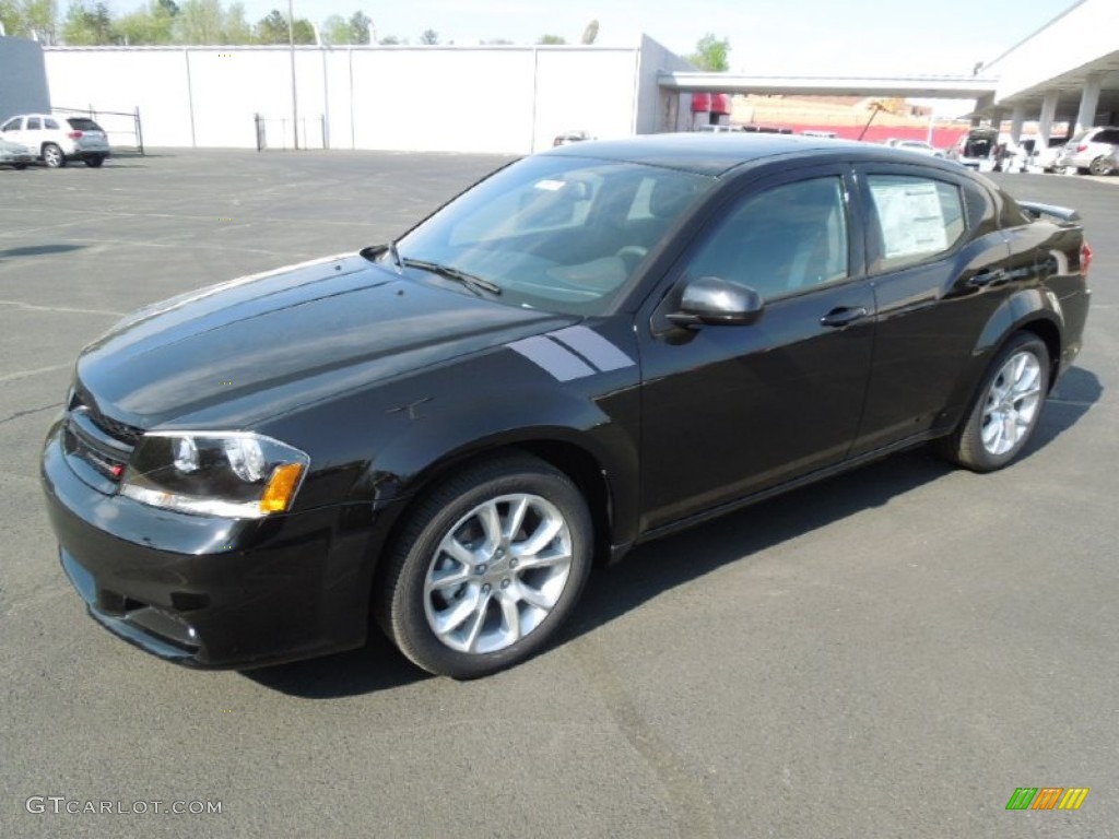 2012 Avenger R/T - Black / Black/Silver/Red photo #1
