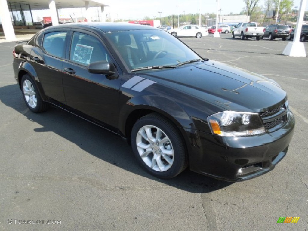 2012 Avenger R/T - Black / Black/Silver/Red photo #2