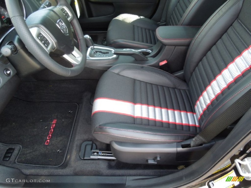 2012 Avenger R/T - Black / Black/Silver/Red photo #8